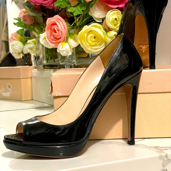 Prada Vernice peep toe black - Picture 2 of 5